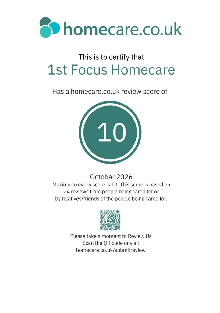 Homecare.co.uk Quality Score Certificate